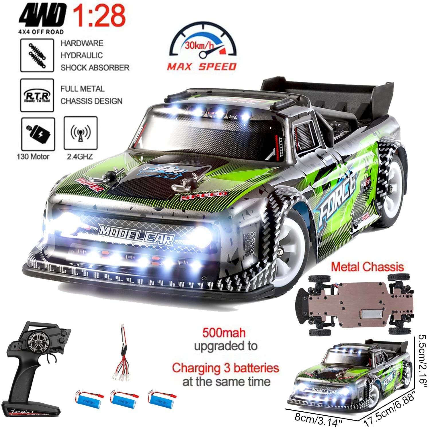 LEOSO Wltoys 284131 RC Cars 1/28 Mini Drift RC Car with 1pcs Battery