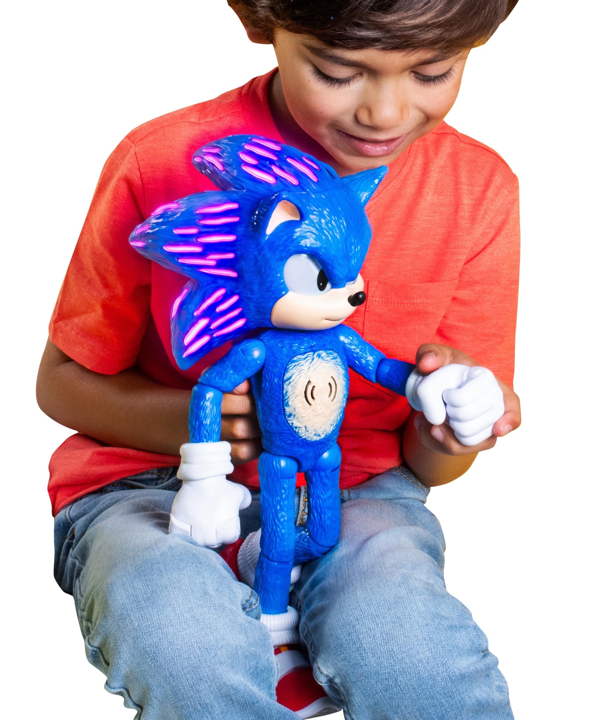 Sonic the Hedgehog 3 Ultimate Talking Sonic 12-Inch Figure, Features 30+ Iconic and Humorous Phrases and Sounds from the Movies, Light-Up Eyes