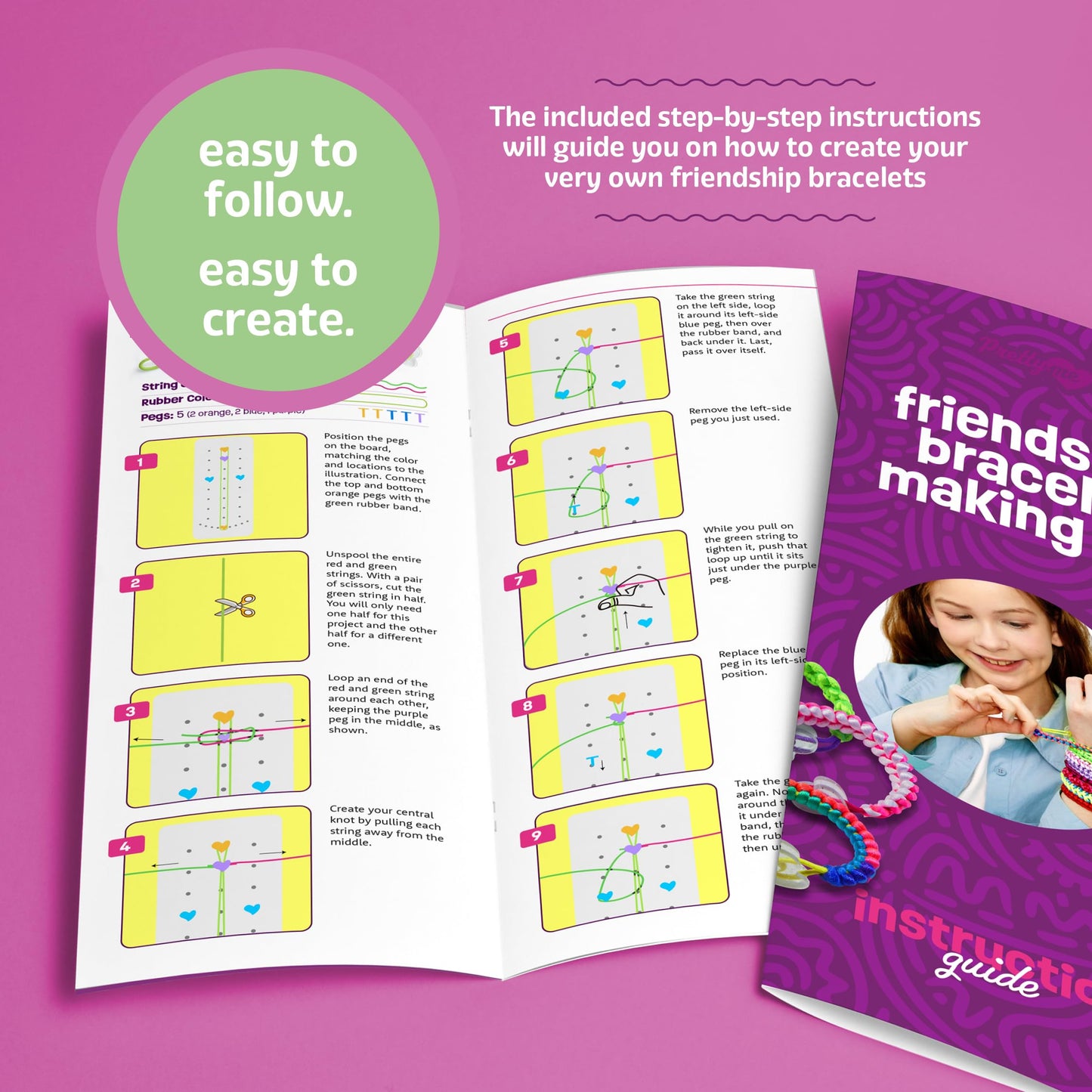 Pretty Me Friendship Bracelet Making Kit for Girls - Crafts for Girl - String Bracelets Maker - Gifts for 8-12 Year Old Kid - Birthday Gift Ideas