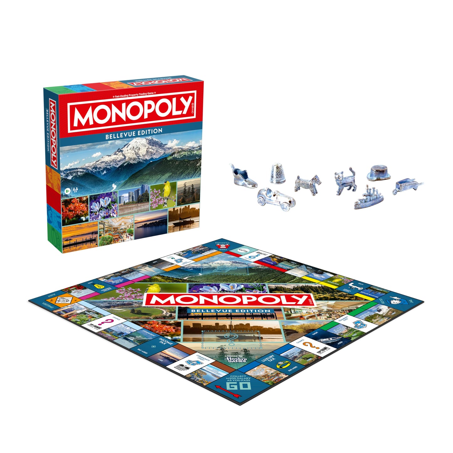 Monopoly Board Game - Bellevue, WA Edition: 2-6 Players Family Board Games for Kids and Adults, Board Games for Kids 8 and Up, Great for Game Night