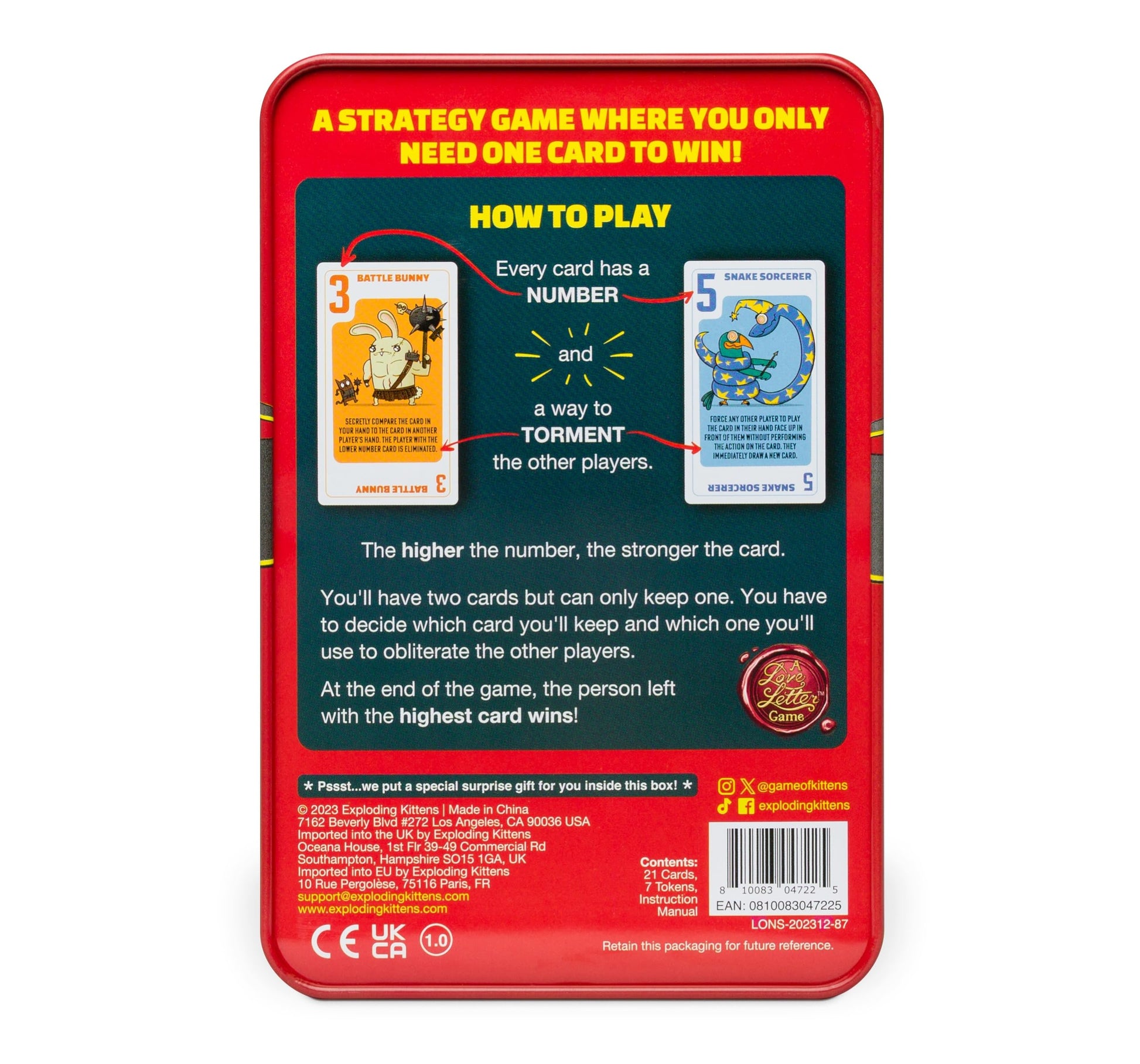 Power Hungry Pets in Collectible Tin by Exploding Kittens - 2-6 Players - Ages 7+ - 15 Minutes to Play - Strategic and Simple Card Game - Party Game