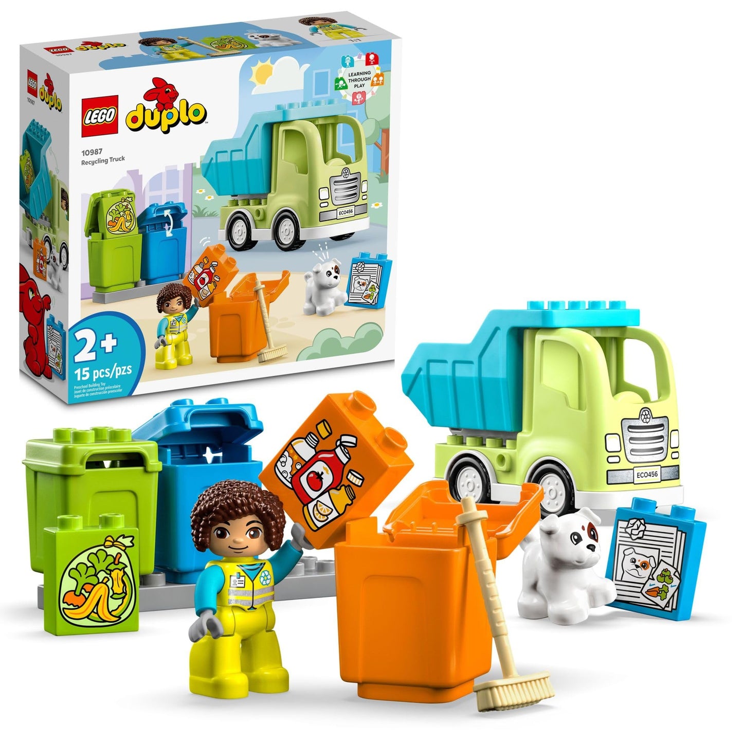 LEGO DUPLO Town Recycling Truck 10987 Building Toy Set, Learn Through Play with This STEM Creative Birthday Gift for Toddlers, Boys, Girls Ages 2+