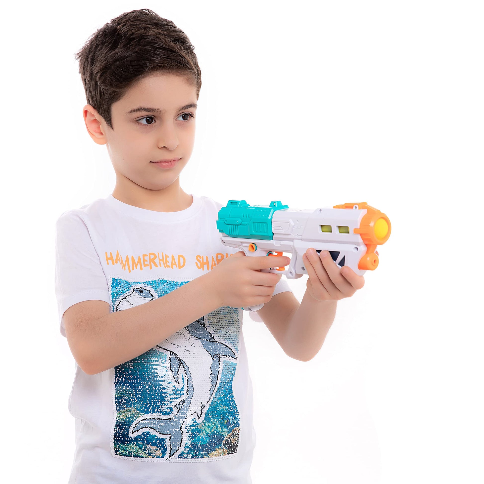 JOYIN 2 in 1 Super Water Gun Blaster Pistol and Foam Ball Popper Air Toy Guns with 12 Foam Balls, Kids Shooting Game, Squirt Guns for Kids Summer