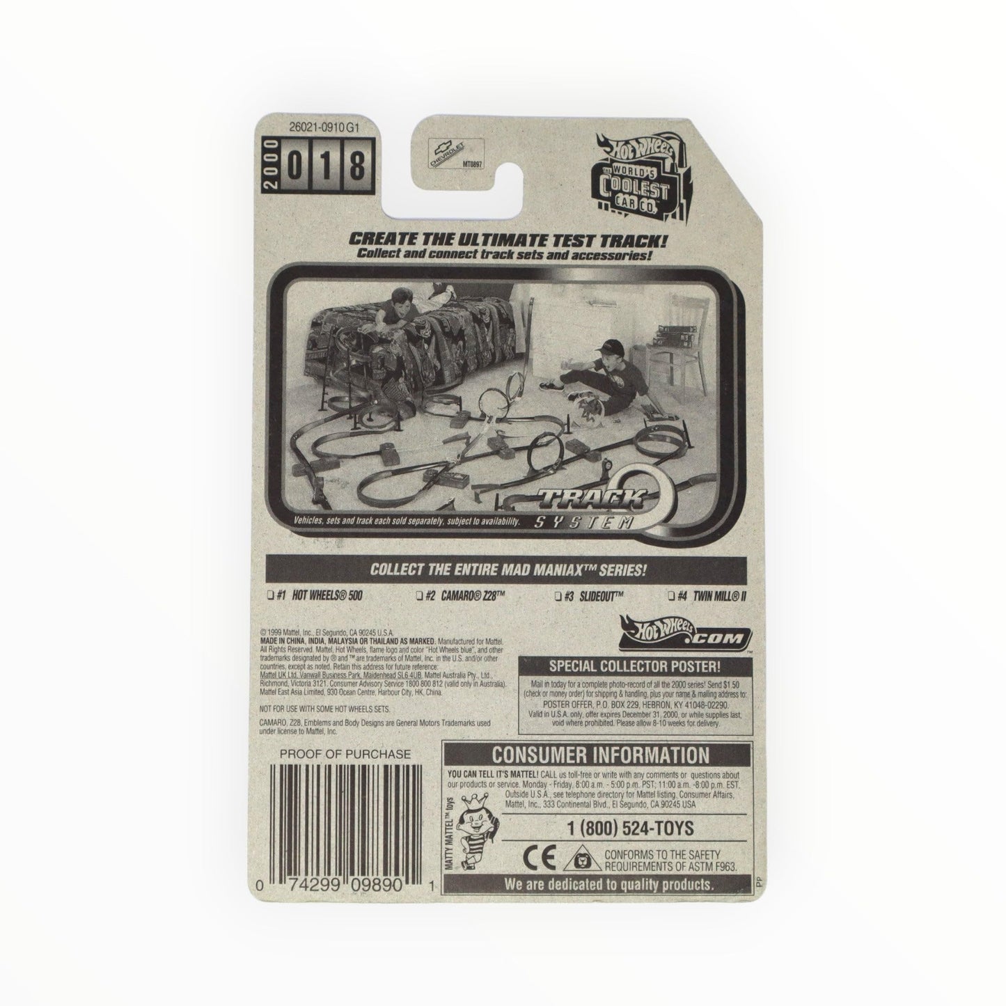 Hot Wheels Camaro Z28, Mad Maniax Series 2/4 [Silver]