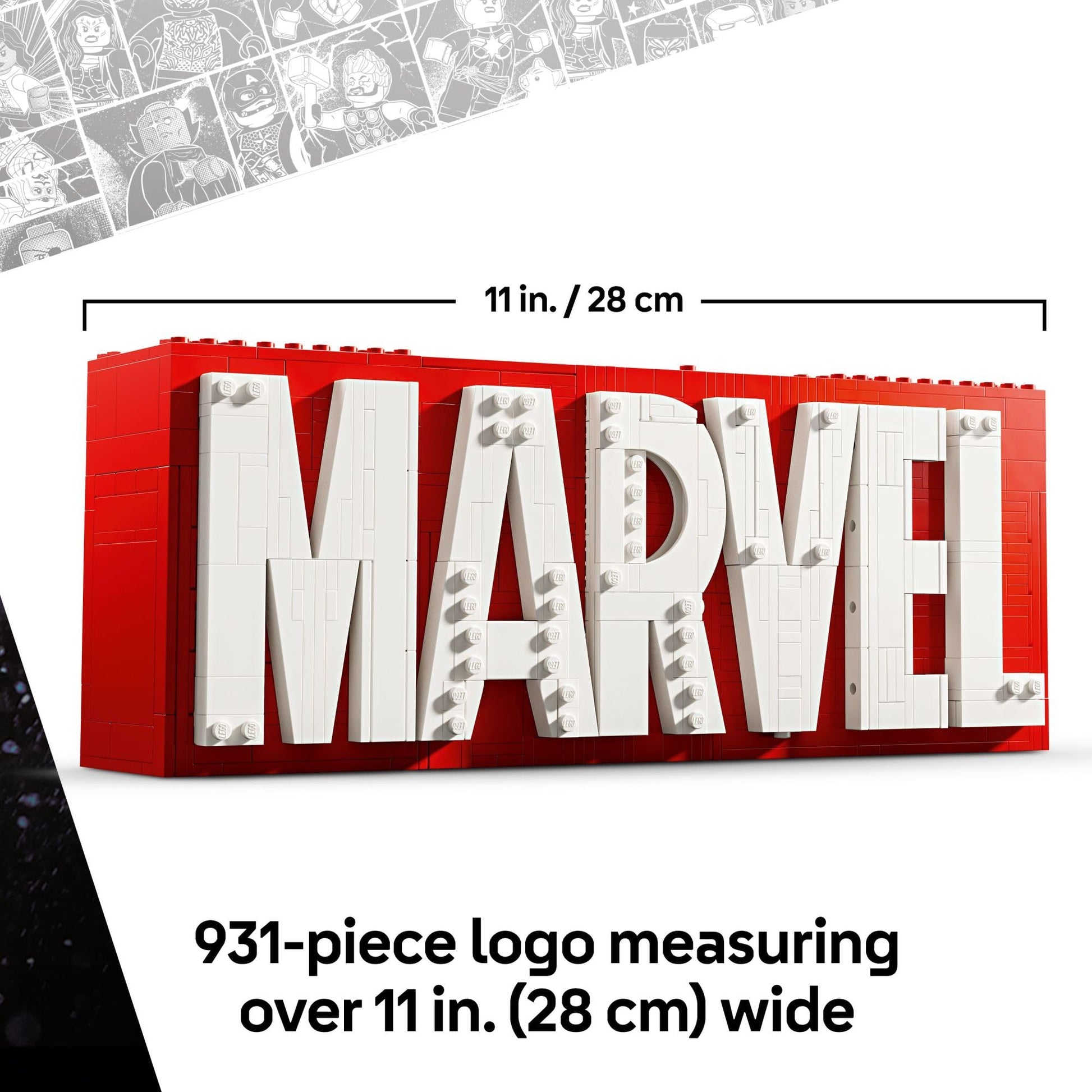 LEGO Marvel: Marvel Logo & Minifigures Building Toy - Marvel Collectible Set for Kids, Boys and Girls, Ages 12+ - Model Kit with 5 Minifigures - Gift