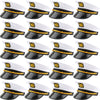 SGBETTER 20 Pack Captain Hats Adjustable White Sailors Navy Yacht Hats for Halloween Cruise Line Captain Theme Party Cosplay Costume Accessory