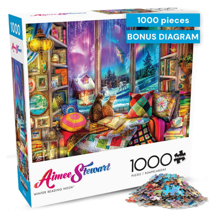 Buffalo Games - Aimee Stewart Northern Lights Cats - 1000 Piece Puzzle