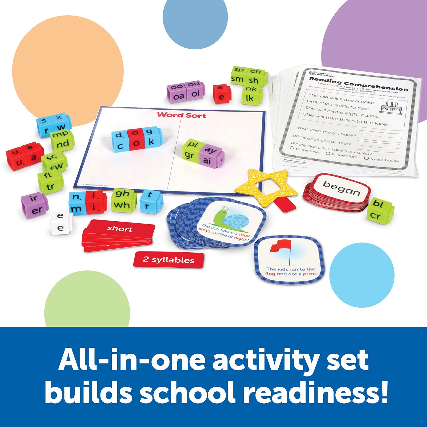 Learning Resources Skill Builders! 1st Grade Reading - 88 Pieces, Ages 6+ First Grade Learning Materials, Homeschool and Classroom Supplies, Reading
