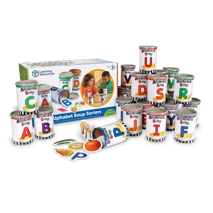 Learning Resources Alphabet Soup Sorters - 208 Pieces, Ages 3+, Early Phonics Manipulatives, ABCs, Alphabet Awareness & Recognition, Alphabet Soup