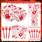 100 Pieces Halloween Bloody Handprint Tableware Set, Blood Splatter Plates, Napkins, and Red Plastic Forks for Halloween, Horror Birthday, Zombie
