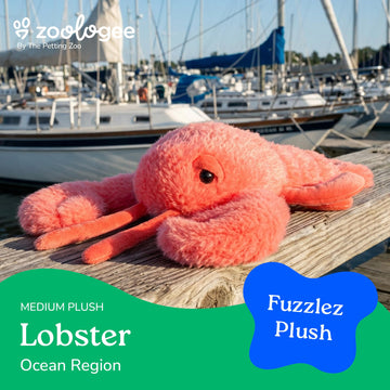 The Petting Zoo Lobster Stuffed Animal Plushie, Gifts for Kids, Fuzzlez Sealife Animals, Lobster Plush Toy, 14 inches