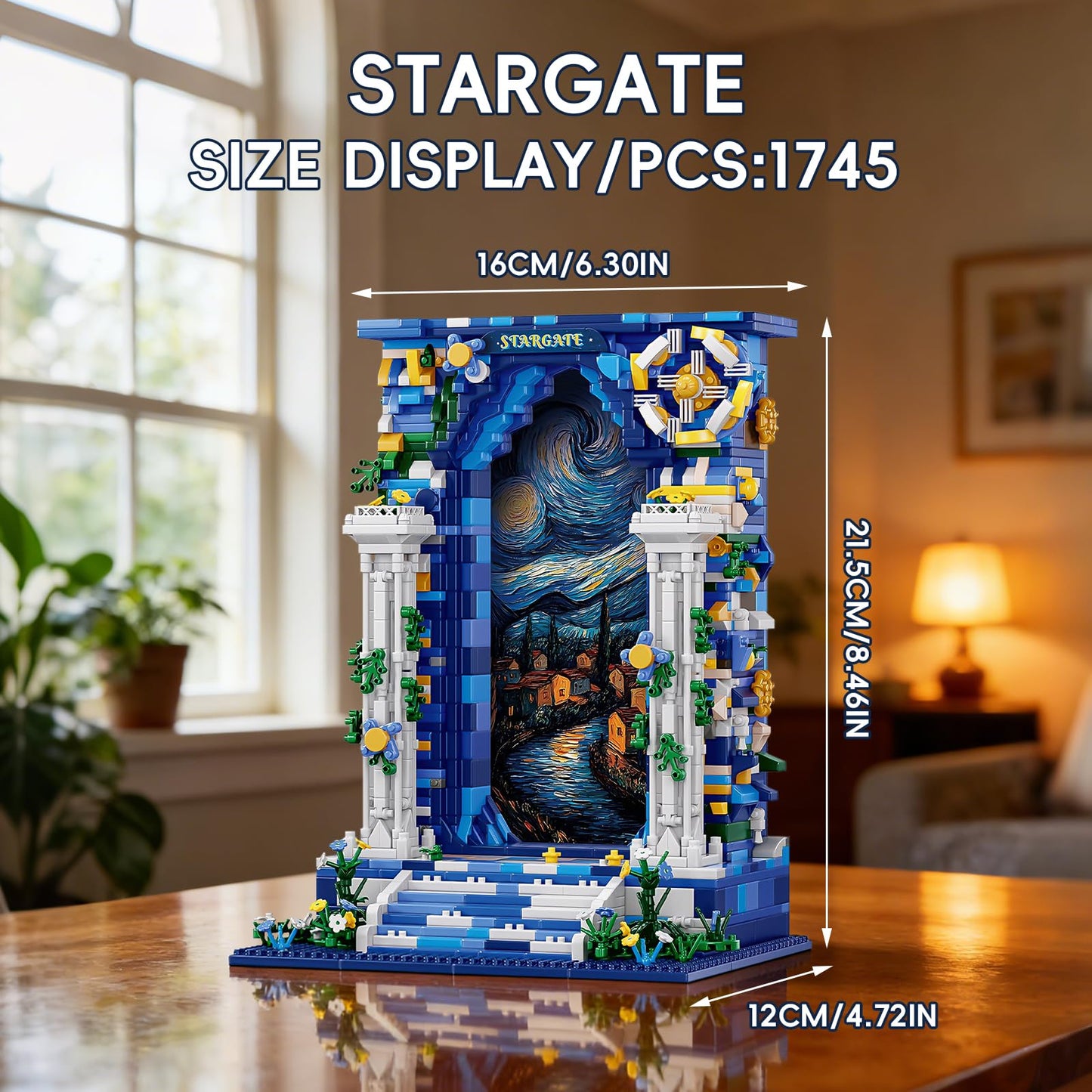 HJPLPXH Starry Night Micro Bricks Wall Art Building Set Decor for Adults