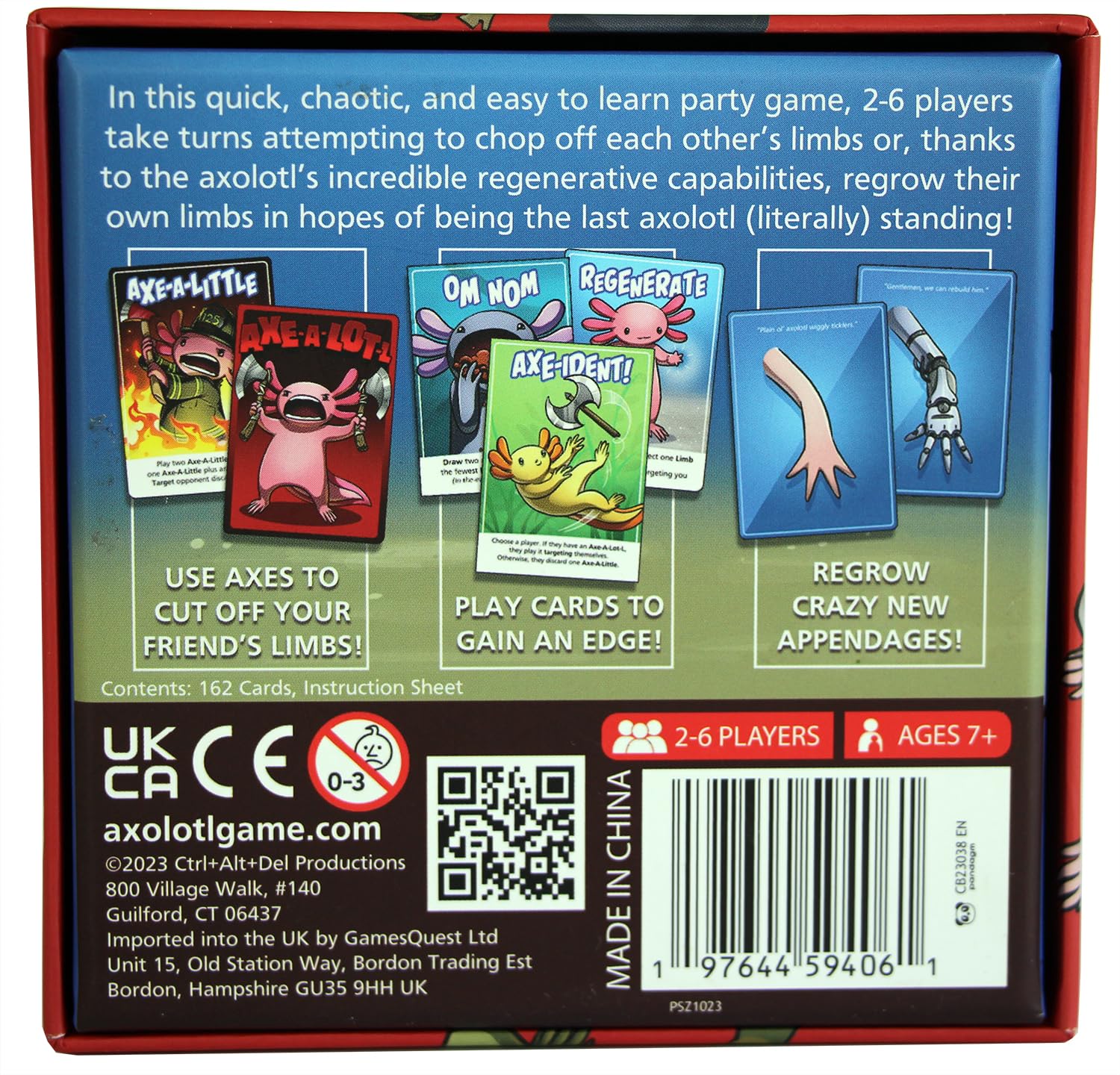 Axe-A-Lot-L - A Comical Limb-Chopping Party Game for 2-6 Players On Family Game Night - for Axolotl Fans Ages 7 and Up 162 Cards