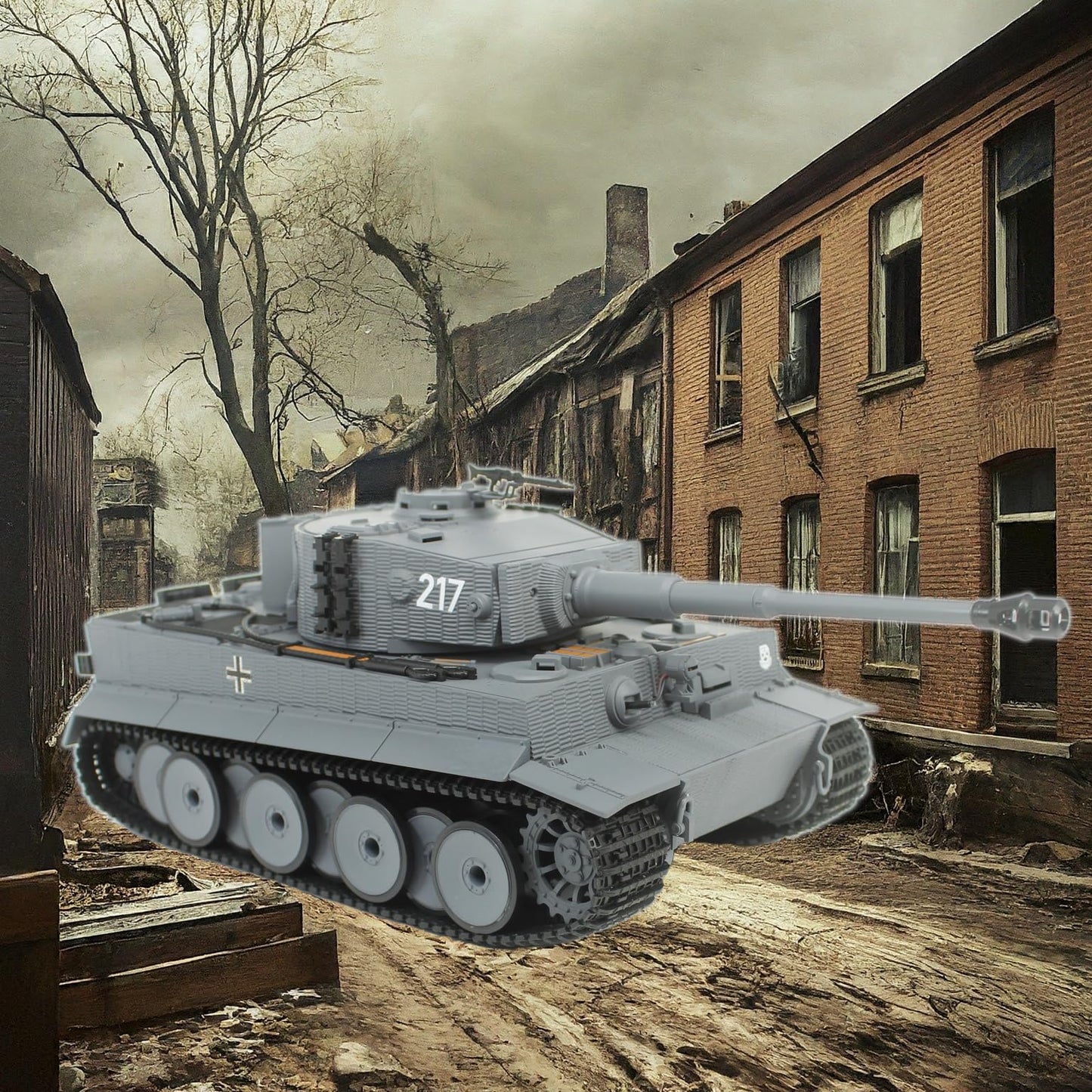 POCO DIVO German Tiger I Heavy Tank, 1/24 Infrared IR Combat Panzer RTR 2.4Ghz RC Armored Vehicle, Taigen 3841-11-M Standard Paintless Middle Version