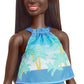 Barbie Loves The Ocean Doll with Brown Hair Weariing Tropical Print Dress & Accessories, Fashion Doll & Clothes Made from Recycled Plastics
