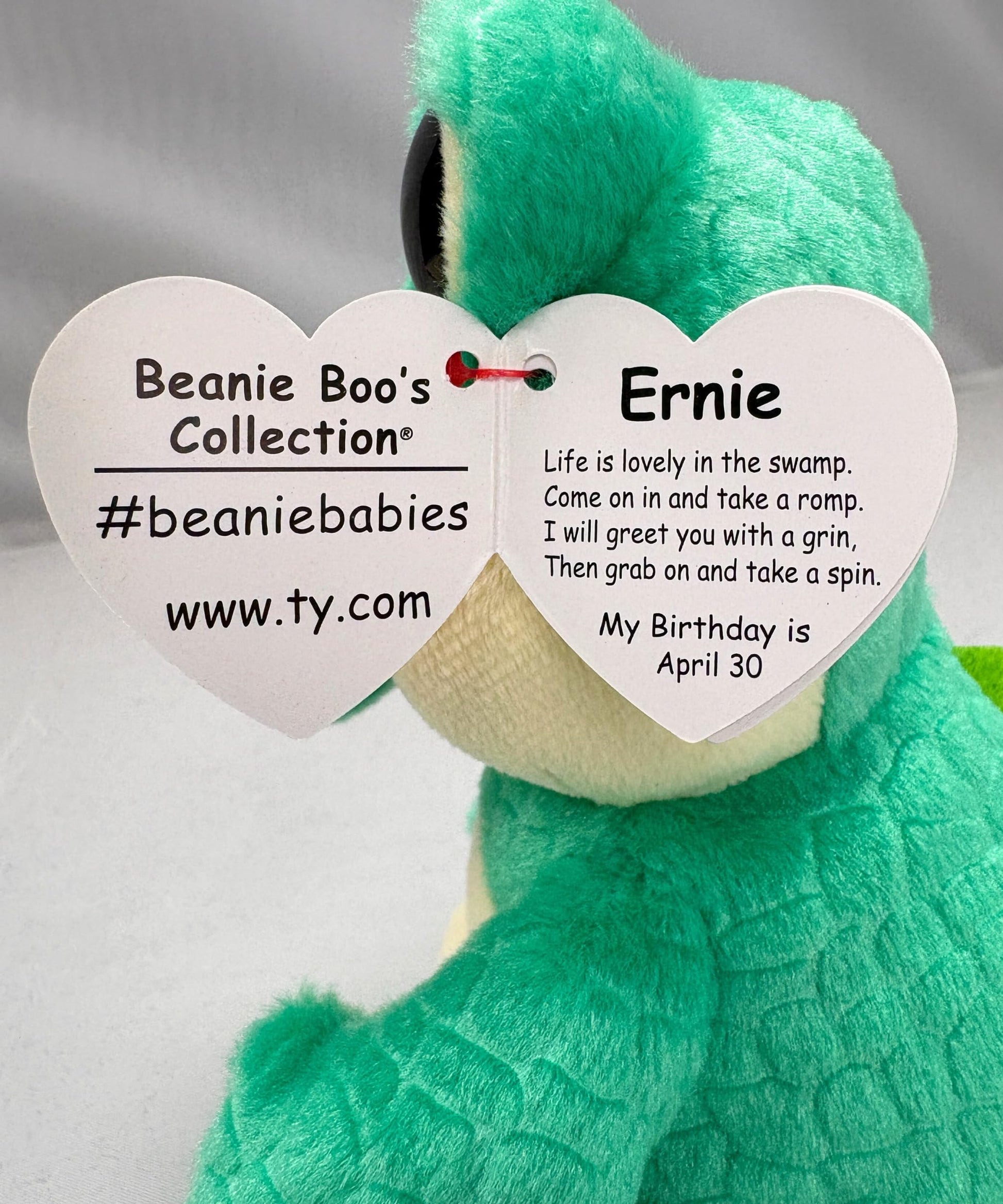 Ty Beanie Boo Ernie The Green Alligator - 6"