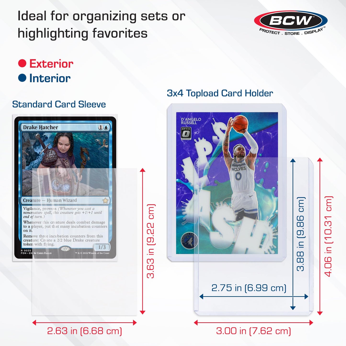 BCW 200-Count Card Toploaders and Card Sleeves,Pvc