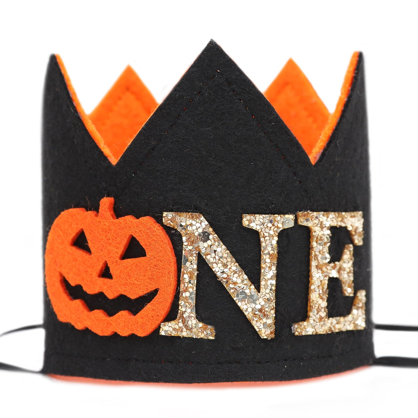SYESQL Little Pumpkin Birthday Crown - Pumpkin Birthday Hat, Ghost Witch One Birthday (Pumpkin 1st Birthday Crown Black)