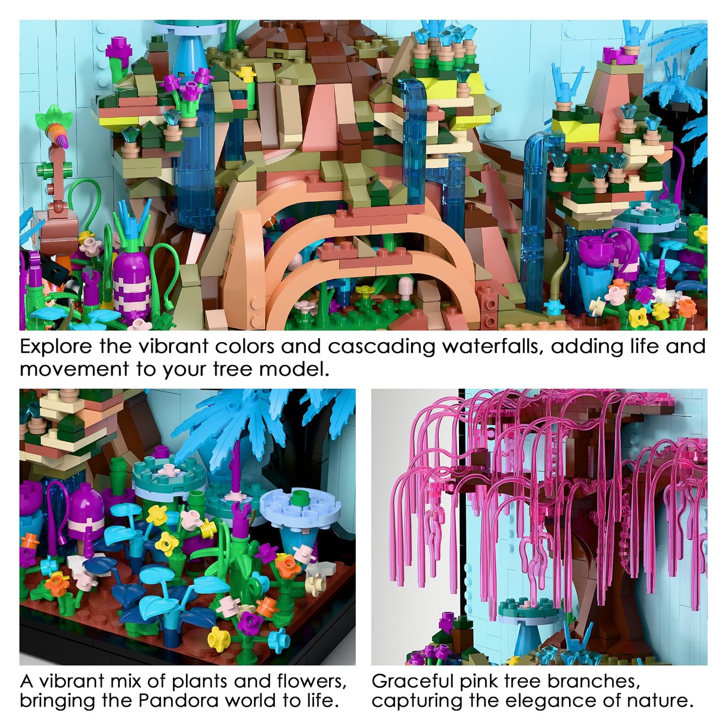 Micro Brick Tree of Life Building Set, Creative Nature World Model, 3D Wall Art Home Office Decoration or Table Display, Collectible Display Set