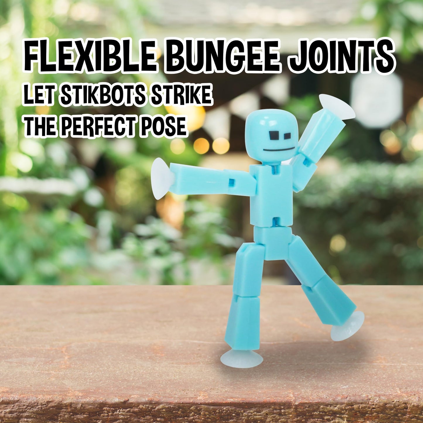 Zing StikBot Dual Pack - Includes 2 StikBots - Collectible Action Figures and Accessories, Stop Motion Animation, Ages 4 and Up (Ice Blue+Solid Black