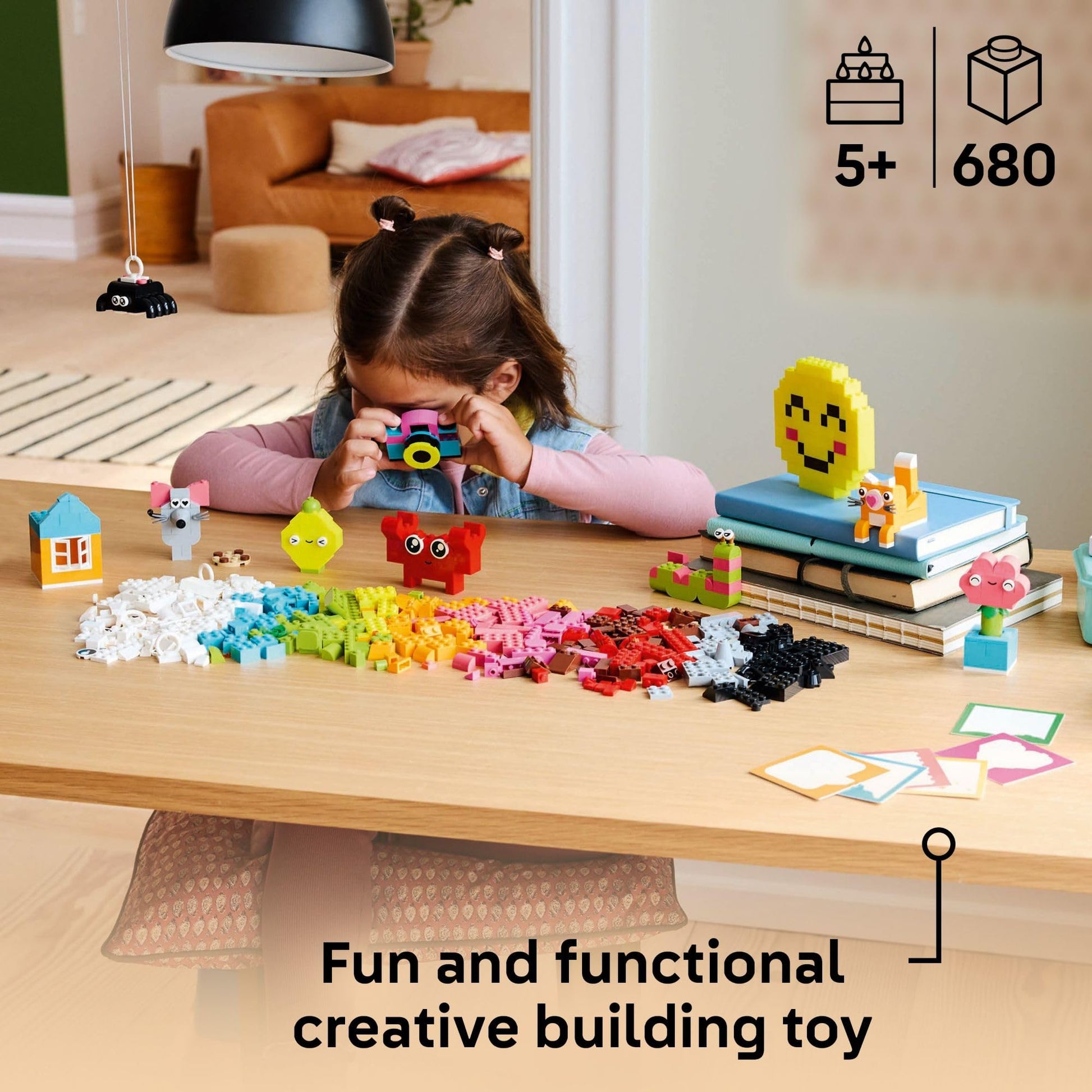 LEGO Classic Creative Happy Box Building Toy Set - Building Blocks Toy for Kids, Boys and Girls, Ages 5+ - Learning and Educational Toy for Preschool