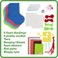 READY 2 LEARN Create Your Own Christmas Stockings | Foam | Set of 4 | Christmas Tree Ornaments | Holiday Decorations for Home | All Materials Included