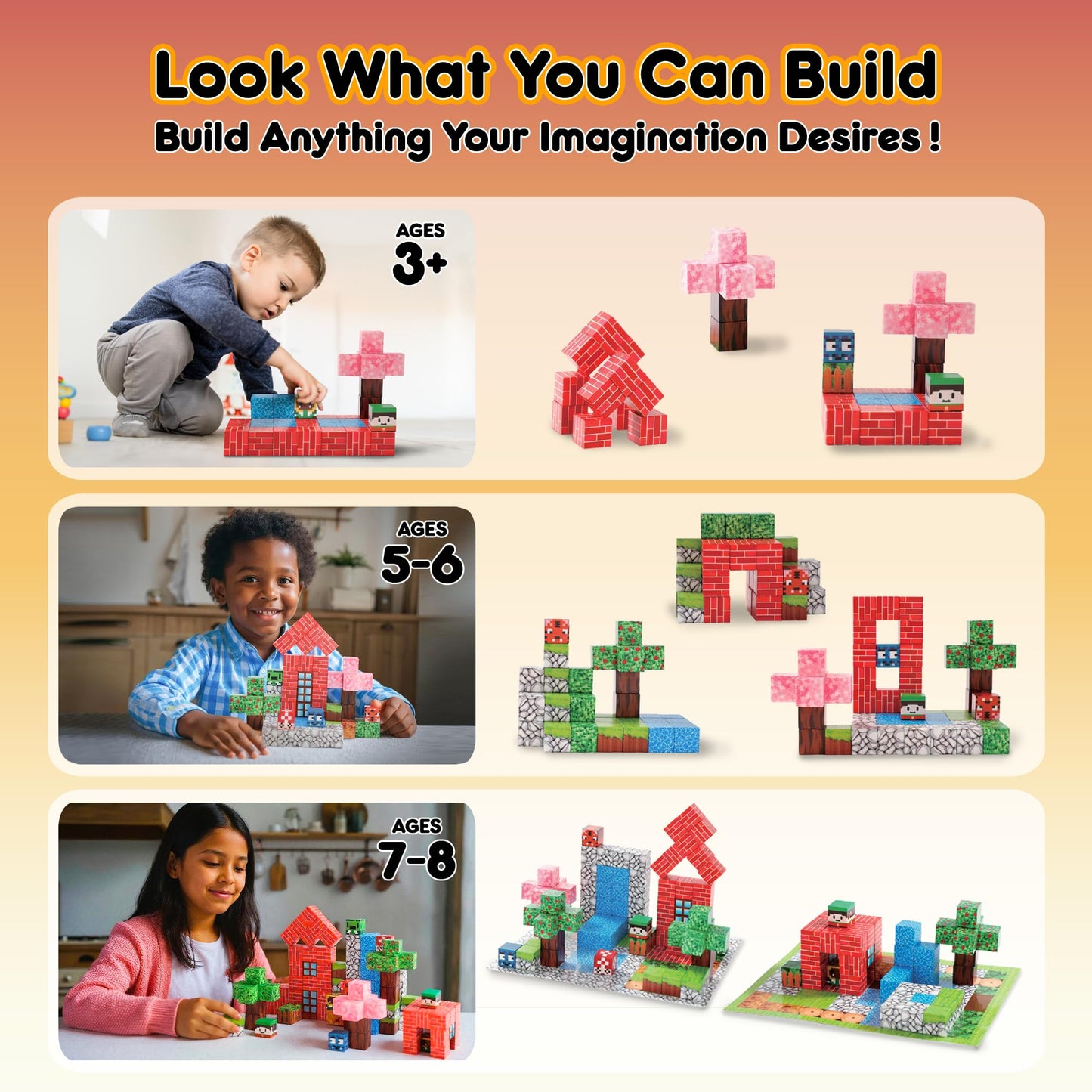 Magnetic Blocks, Magnetic Building Blocks for Kids, Building Blocks for Girls and Boys, Building Toys, Toddler Toys, Building Game Sensory Kids Ages 4
