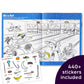 Highlights Hidden Pictures Sticker Challenge Sticker Book Set for Kids Ages 6 and Up, 4-Pack, 64 Pages of Seek and Find Activities, Double as Coloring
