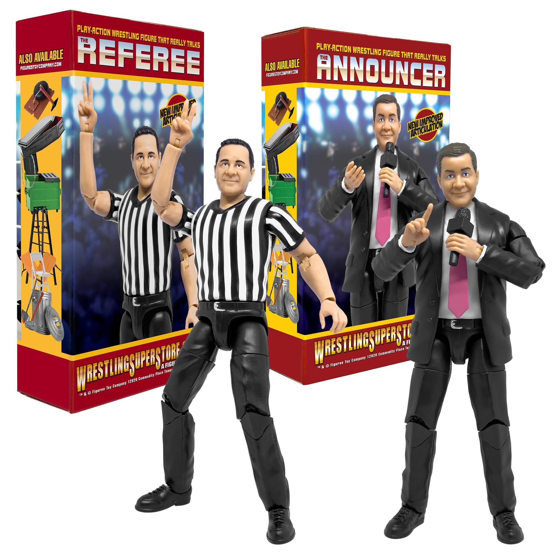 Ultimate Talking Wrestling Referee & Ring Announcer for Wrestling Figures