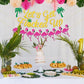 Let’s Get Flocked Up Banner - Pink Glitter Flamingo Party Banner with Palm Trees & Pineapple, NO DIY Required, Tropical Summer Pool Party