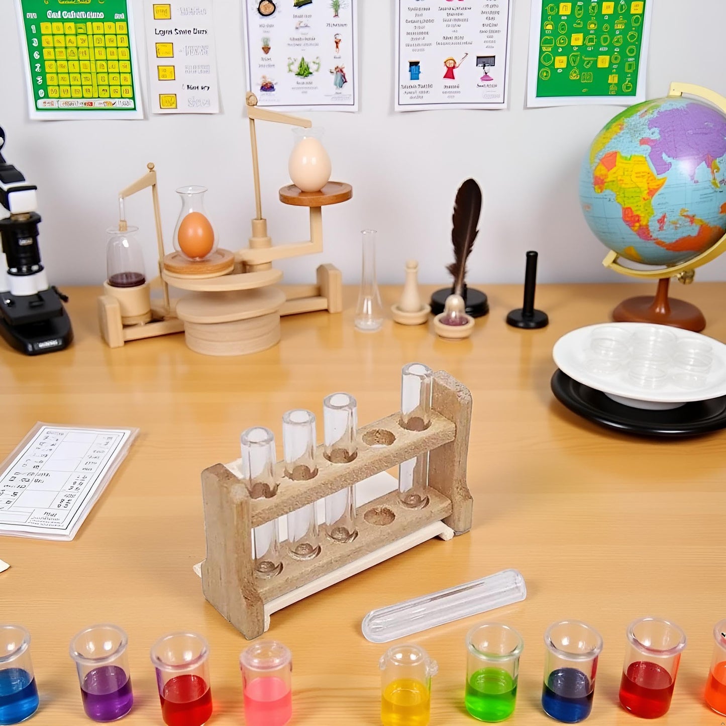1 Set Dollhouse Accessories 1/12 Miniature Test Tubes for Science Lab Decoration Accessories Miniature Dollhouse (1.5x0.4x1.1 inch)