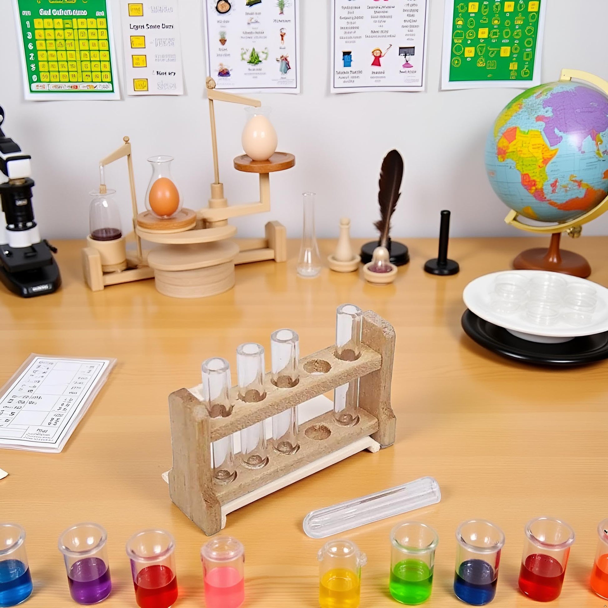 1 Set Dollhouse Accessories 1/12 Miniature Test Tubes for Science Lab Decoration Accessories Miniature Dollhouse (1.5x0.4x1.1 inch)