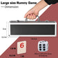 Doublefan Rummy Cube 4 Player Edition, 106 Rummy Cube Game Set with with 4 Plastic Racks in Portable Aluminum Case, Classic Board Game for Adults and
