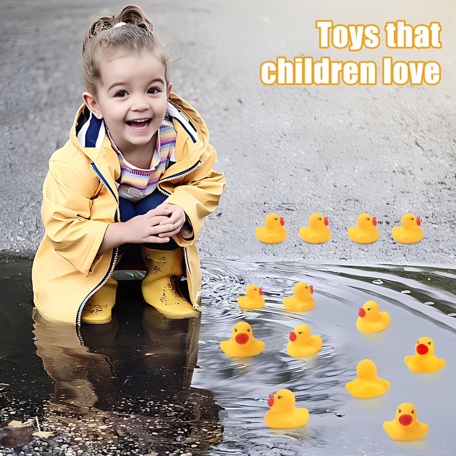 60PCS Rubber Duck - Bath Toys - Pool Toys - Mini Ducks Bulk for Kids Baby Shower Decorations Birthday Party Favors Gift Classroom Summer Beach Pool