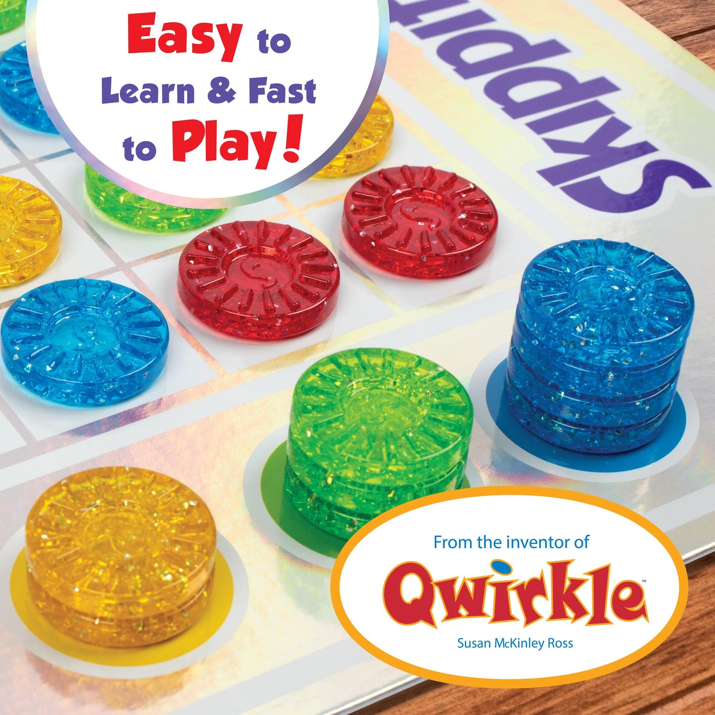MindWare Skippity - Jump-and-Capture Board Game for 2 to 4 Players - Twist on Checkers - 100pc - Fun for Kids & Adults, Ages 5+