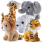 PREXTEX Safari Friends Stuffed Animal Gift Set - 5 Small Plush (Giraffe, Tiger, Lion, Polar Bear, Elephant) Zoo Animals - Machine Washable Stuffed