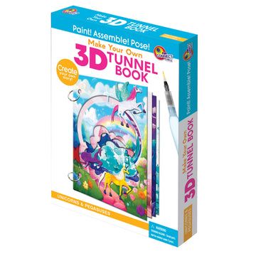 EyeConnect Crafts Make Your Own 3D Tunnel Book | Mini DIY Book Art & Craft Kit | Build, Paint & Draw Your Own Book with Mini Animals | Award-Winning