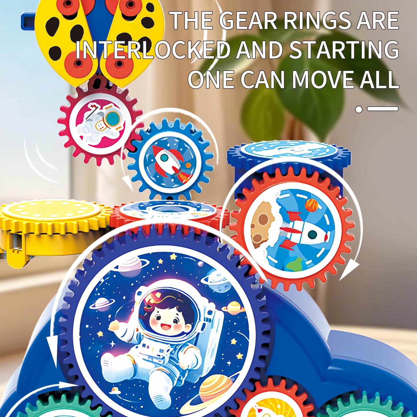 MIEBELY 30Pcs Space STEM Gear Set Electric Toy for Kids Ages 3+