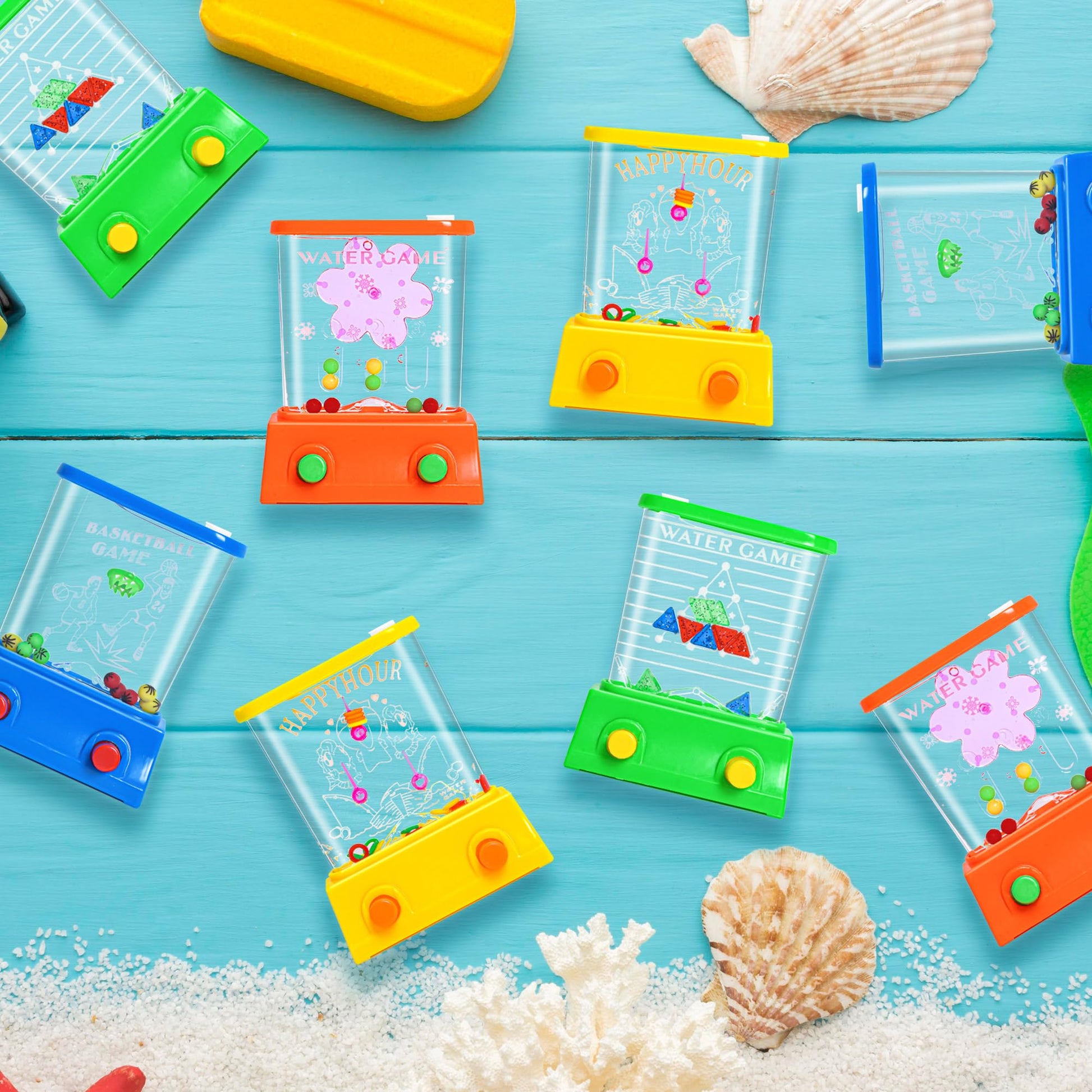 Handheld Water Toy Mini Games with Relive Your Childhood with - Nostalgic Fun in a Compact Size (4 PCS Handheld Toy Edition)