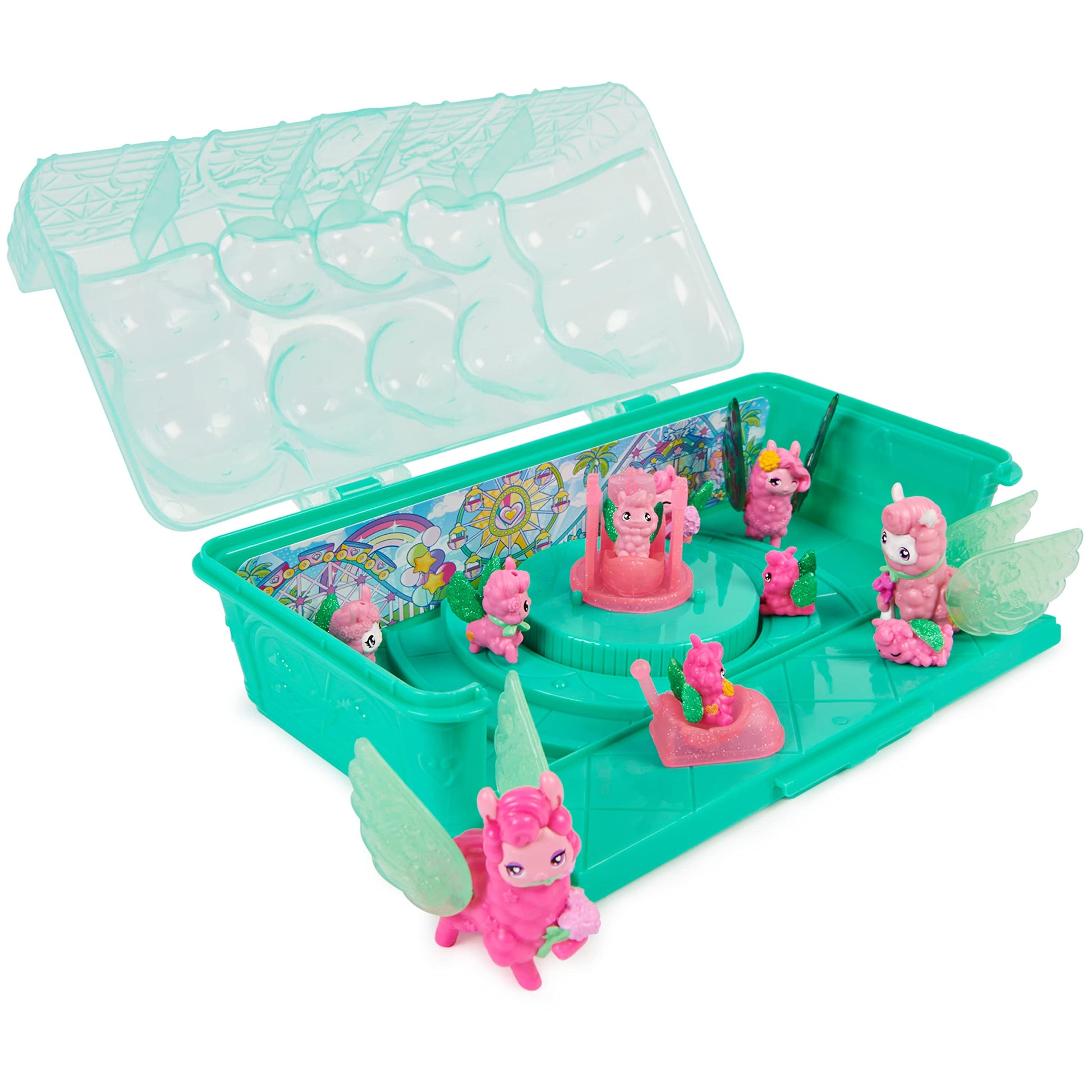 Hatchimals CollEGGtibles, Rainbow-Cation Llama Family Carton with Surprise Playset, 10 Characters, 2 Accessories, Kids’ Toys for Girls Ages 5 and Up