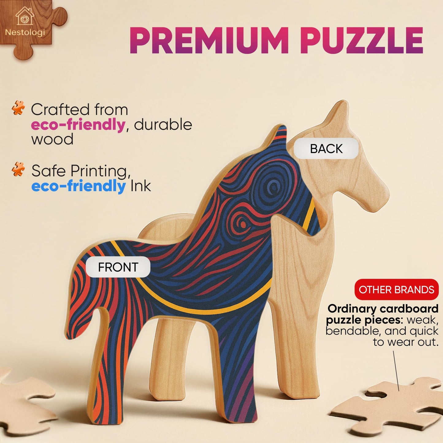 Nestologi Sea Turtle Wooden Jigsaw Puzzle 150 Pieces