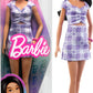 Barbie Fashionistas Doll #199, Curvy & Tall with Wavy Black Hair, Gingham Cut-Out Dress & Accessories, Including Shoes & Scrunchie-Style Bracelet