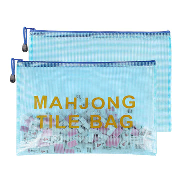 Colorato 2Pack Mahjong Tile Bag, Case for American Mah Jong Set, Mahjong Gifts Accessories, Card Holder Bouch, Blue (Case Only)