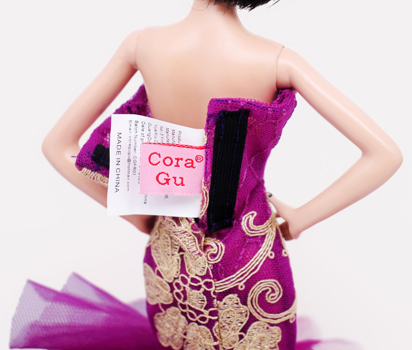 Cora Gu Handmade Purple Gown Fit 12 inch Fashion Doll and Doll not Included