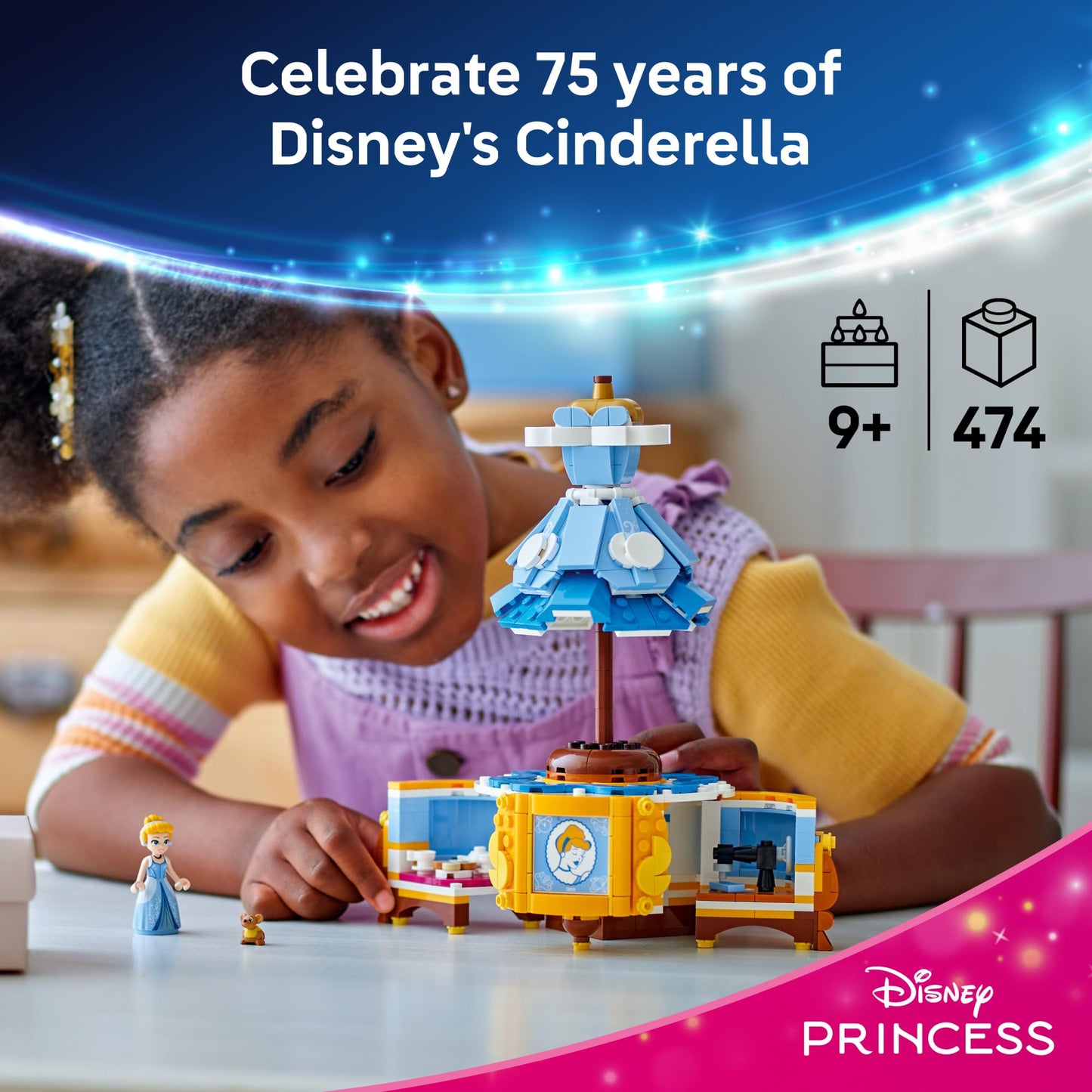 LEGO Disney Princess Cinderella’s Dress Kids Toy with Minidoll Character - Fun Building Toy for Girls and Boys Ages 9 and Up - Disney Gift Idea