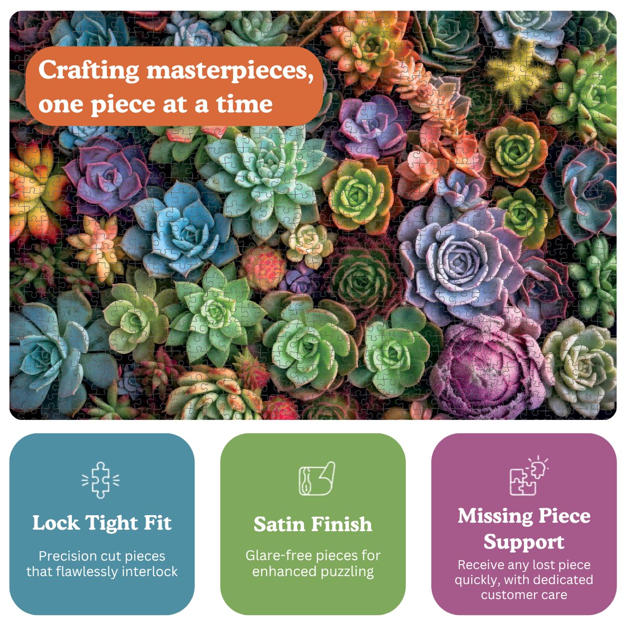 Cross & Glory | 1000 Piece Jigsaw Puzzles for Adults | Succulent Symphony