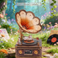 Rnfinewow 3D Puzzles for Adults, Wooden Cat Gramophone Music Box Handmade Model Kit DIY Crafts, 3D Wooden Music Box Puzzles Vintage Gramophone