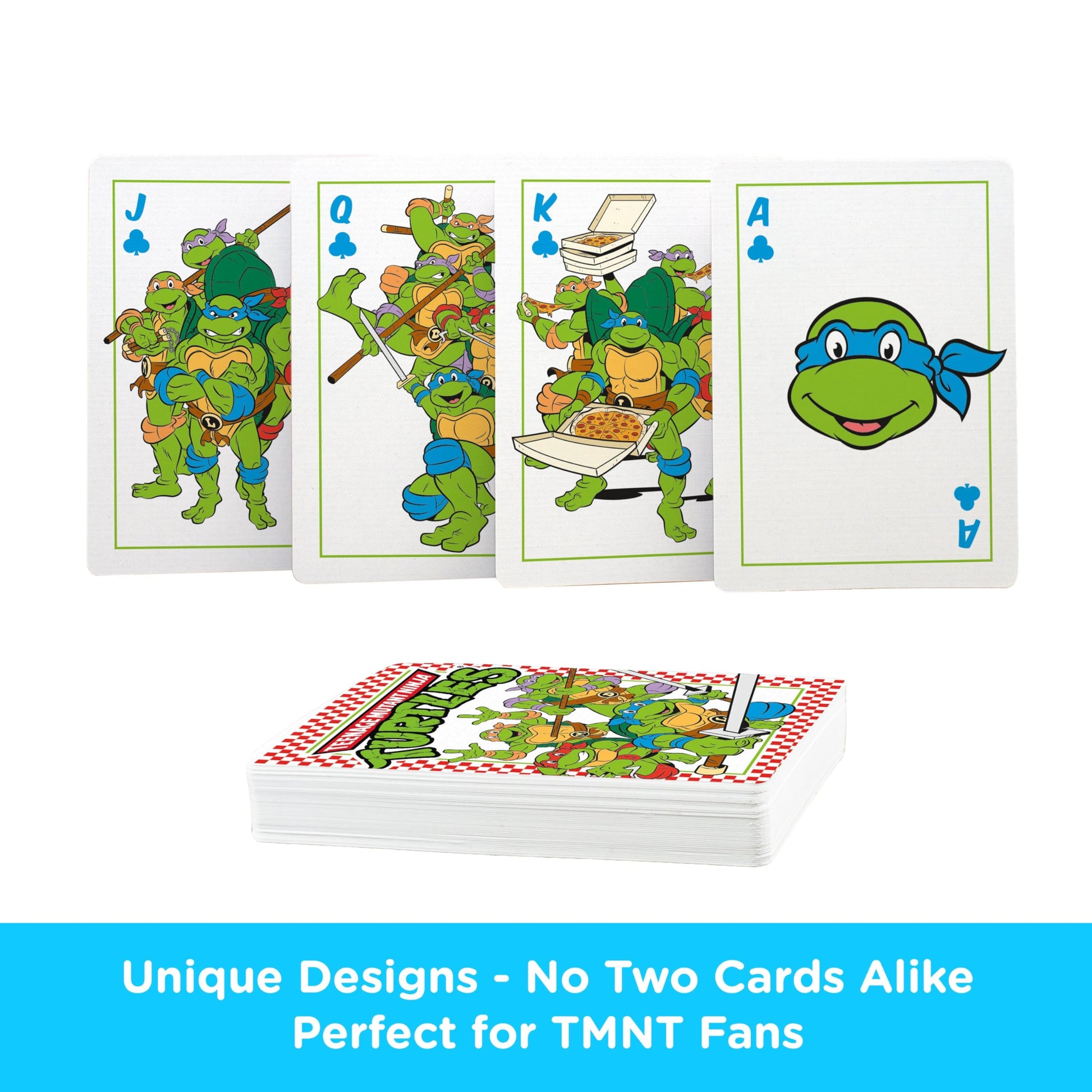 Aquarius Teenage Mutant Ninja Turtles Pizza Playing Cards Standard Size - Themed Novelty Deck with 52 Unique TMNT Designs - Collectible Merchandise