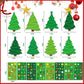 BCCSNNM 48 Pcs Christmas Tree Stickers Kit for Christmas DIY Hanging Art Ornaments Making Your Own Xmas Craft for Winter Holiday Party Classroom