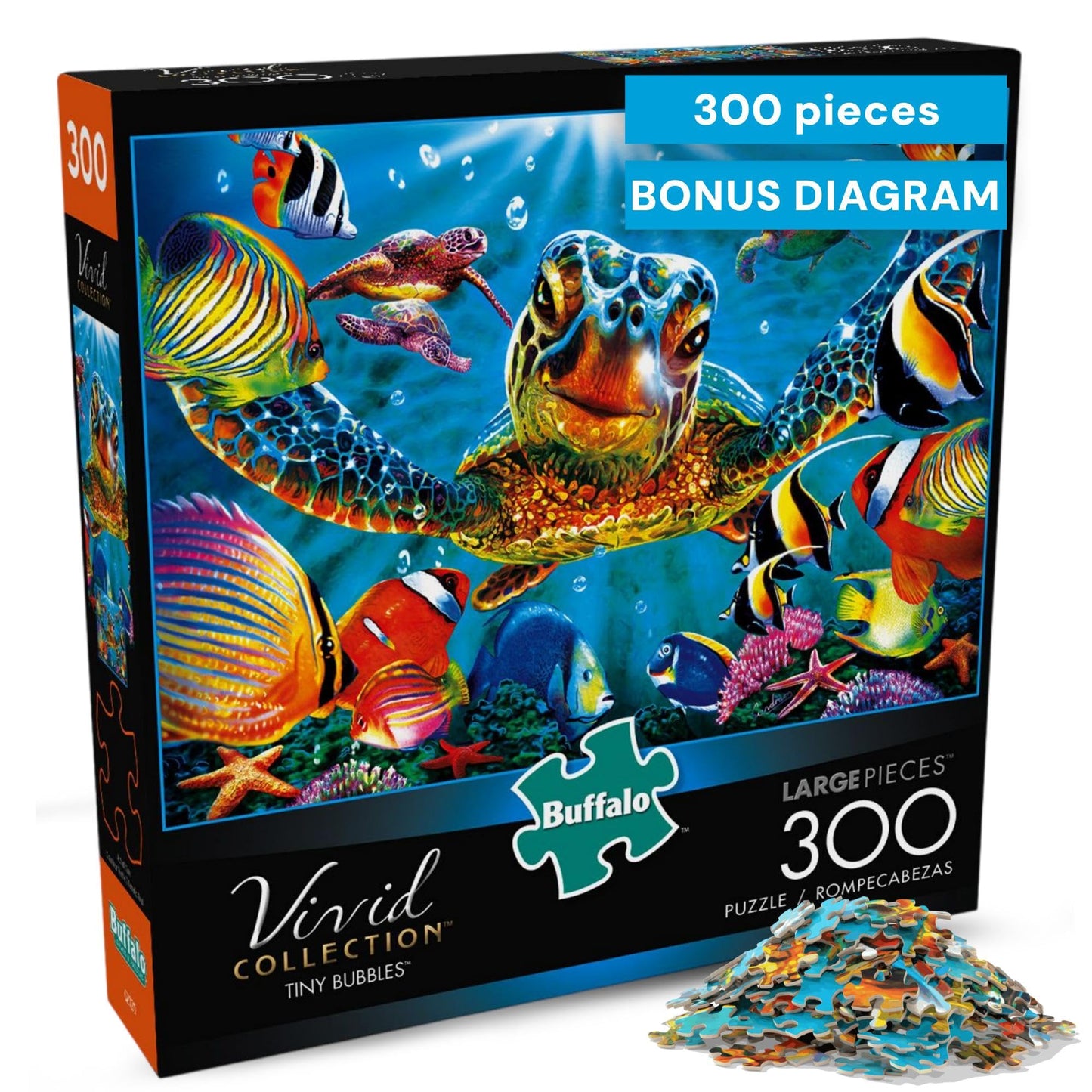 Buffalo Games - Tiny Bubbles Ocean - 300 Large Piece Puzzle for Adults